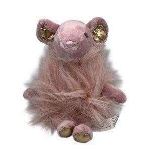 Tween Brands Pink Plush Mouse Toy Gold Ears Feet 9”